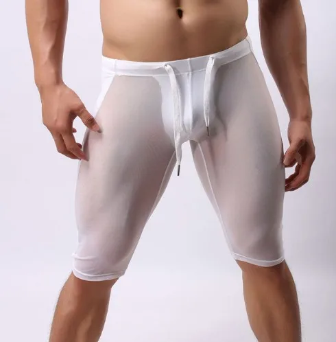 

2019 BRAVE PERSON Men's Sexy Transparent Beach Wear Shorts Man Board Shorts Multifunctional Knee-length Tights for Men Shorts