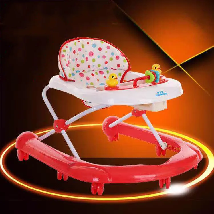 Складная Multi-цвет ходунки с резиновыми колесами регулировки ребенок Анти-опрокидывание обучения Уокер помощник для детей 6 ~ 18 м