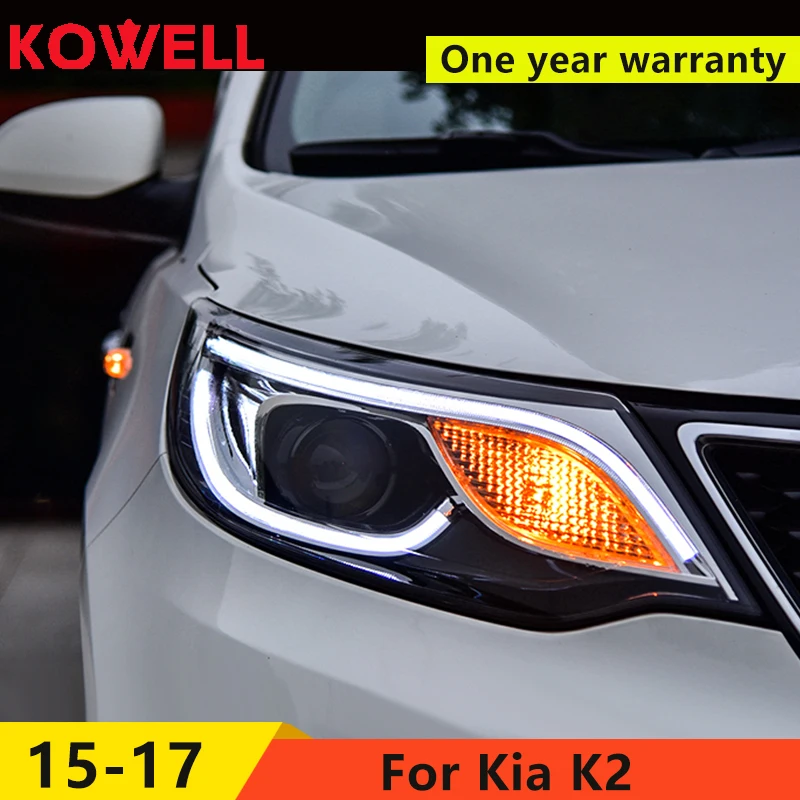 

KOWELL Car Styling For Kia K2 Headlights 2015-2017 New K2 Rio LED Headlight LED DRL Bi Xenon Lens High Beam Parking Fog Lamp