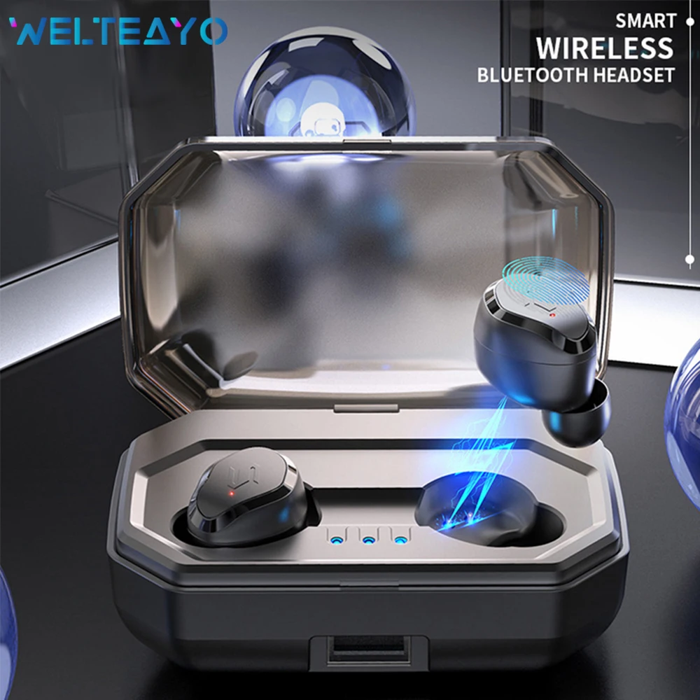 

WELTEAYO Wireless Bluetooth Headset TWS Touch Control Earbuds In-Ear Bluetooh Earphones With 3000mAh Charging Box For All Phones
