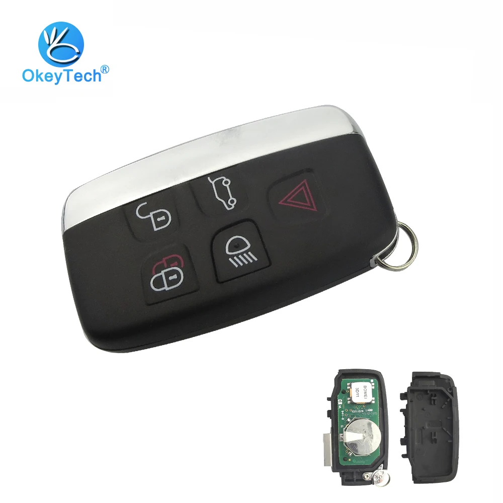 

OkeyTech 5 Button 315/433MHZ ID47 Chip Keyless Entry Remote Key for Land Rover Range Rover Sport Evogue LR4 Luxury Smart Card