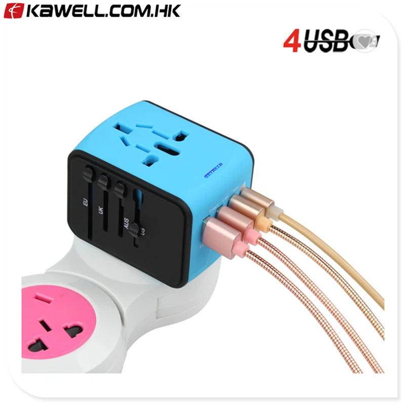 

10pcs a lot Universal Travel Adapter phone accessories mobile charger 4 usb travel charger adapter