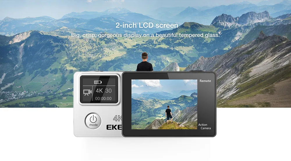 Оригинальная Экшн камера EKEN H6S Ultra HD 4k 30fps с чипом Ambarella A12 водонепроницаемая