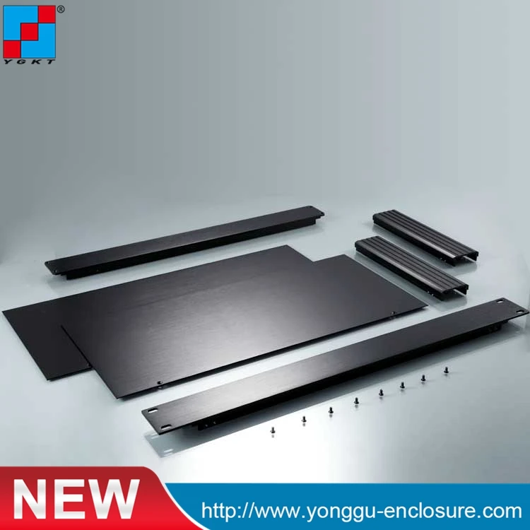 caixa de aluminio itx caixa rack preta 482445200mm 05