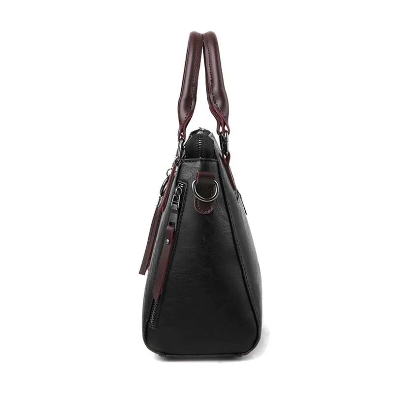 JHD женская модная сумочка Красивая Дамская сумка через плечо элегантная сумка из искусственной кожи на одно плечо ручные сумки для покупок черная
