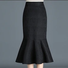 Новые Офисные женские туфли одежда для весны, осени, зимы элегантный рыбий хвост юбки листьев лотоса Русалка талии юбка WXH-171