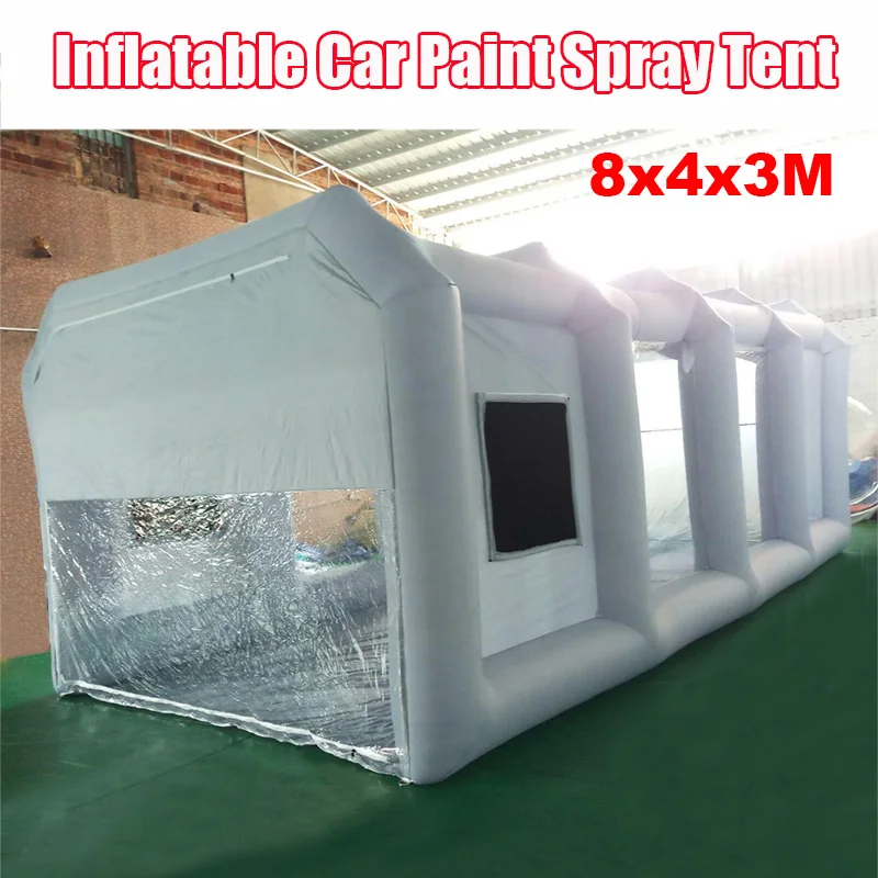 

8x4x3 Meters Inflatable Paint Spray Booth Tent For Car Paint / Washing , Outdoor Portable Inflatable Spray Booth With Air Blower