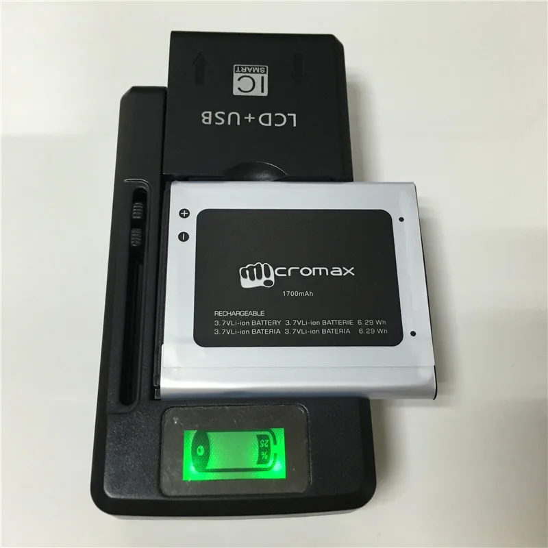 

3.7V 1700mAh For Micromax ZAW690 Battery + YIBOYUAN SS-8 Charger