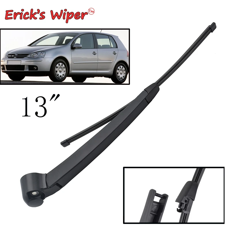 

Erick's Wiper 13" Rear Wiper Blade & Arm Set Kit For VW Golf V MK 5 2003-2009 Variant Windshield Windscreen Rear Window
