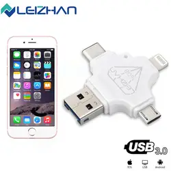 LEIZHAN ручка Drivefor iphone iPad для Android телефонов USB флэш накопитель 128 Гб 64 32 16 micro sd карты памяти Class10 USB