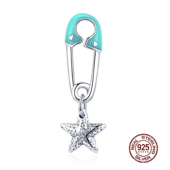 

MOWIMO Real 925 Sterling Silver Beach Starfish Charm Bead Fit Original Silver Bracelets & Bangle Pendant DIY Jewelry BKC1000