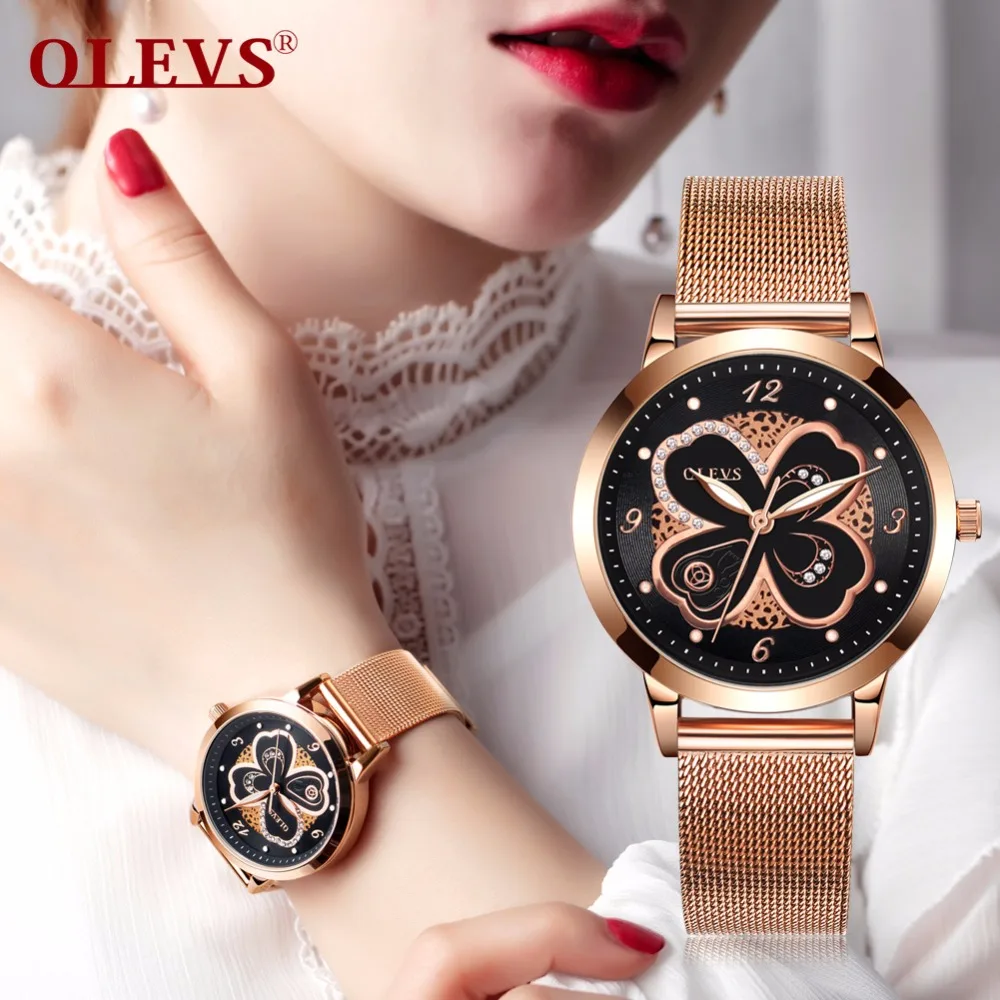 

2018 New Fashion Stainless Steel Rose Gold Band Quartz Watch Luxury Women Rhinestone Watches Girl Gift relogio feminino