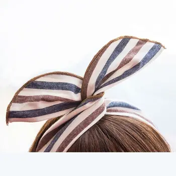 

New Bunny Rabbit Ears Striated Wrap Scarf Hairband Headband Wire Bendy Hair Accessories