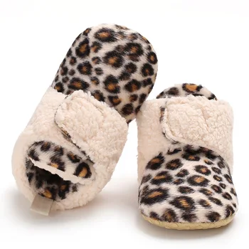 

Baby Boys Girls Shoes Winter Warm Shoes Newborn Boots Moccasins Shoes Leopard Crib Booties Infant Indoor Shoes