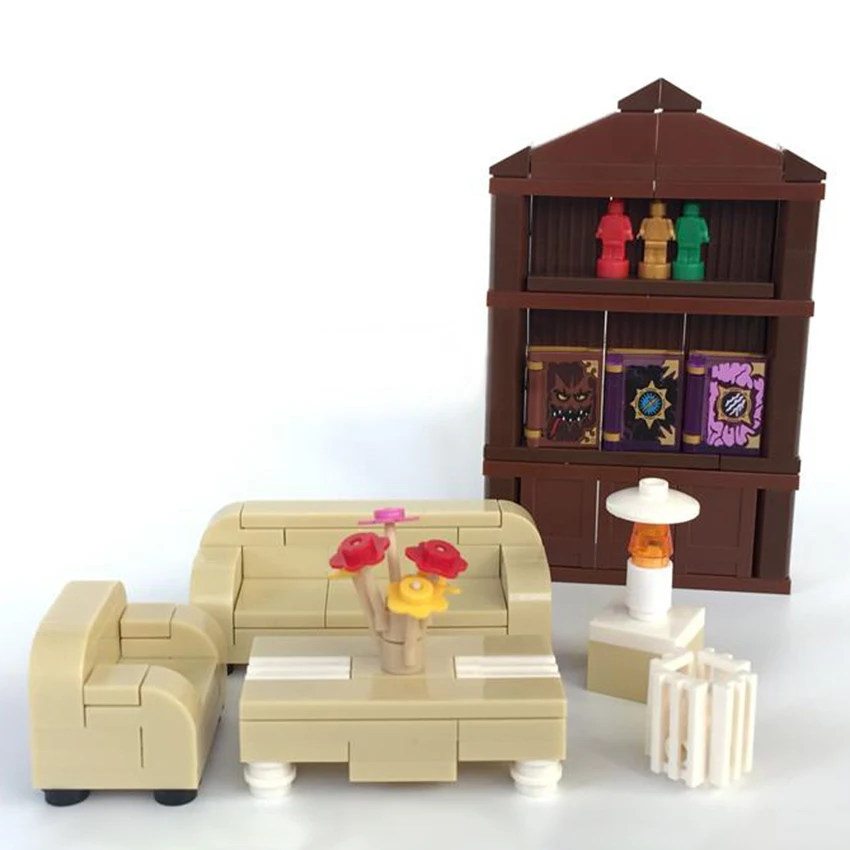 Boockshelf Bookcase Building Blocks City Home Office MOC Accessories Legoingly Book Showing Case Bricks Parts DIY Baby Kids Toys (4)