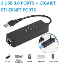 3 Ports USB 3.0 Gigabit Ethernet LAN RJ45 Network Adapter Hub to 1000Mbps PC Mac baseus usb hub pc expansion dock usb 3 0 charger tf sd card reader 1000mbps to rj45 gigabit ethernet network card lan adapter