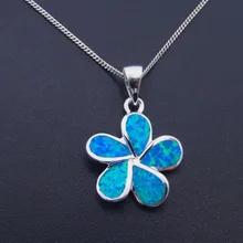 Новая Мода Изящных Ювелирных Изделий Стерлингового Серебра 925 Blue Fire Opal Ожерелье С 18 ''Цепи Для Женщин