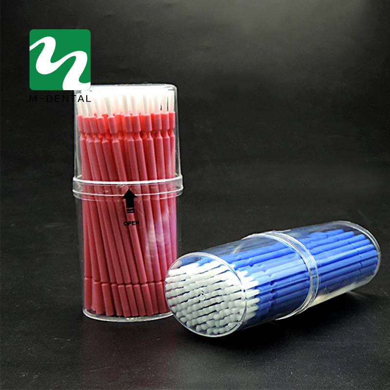 100 pcs/box Dental Lab Long Disposable Micro Applicators Brushes Teeth
