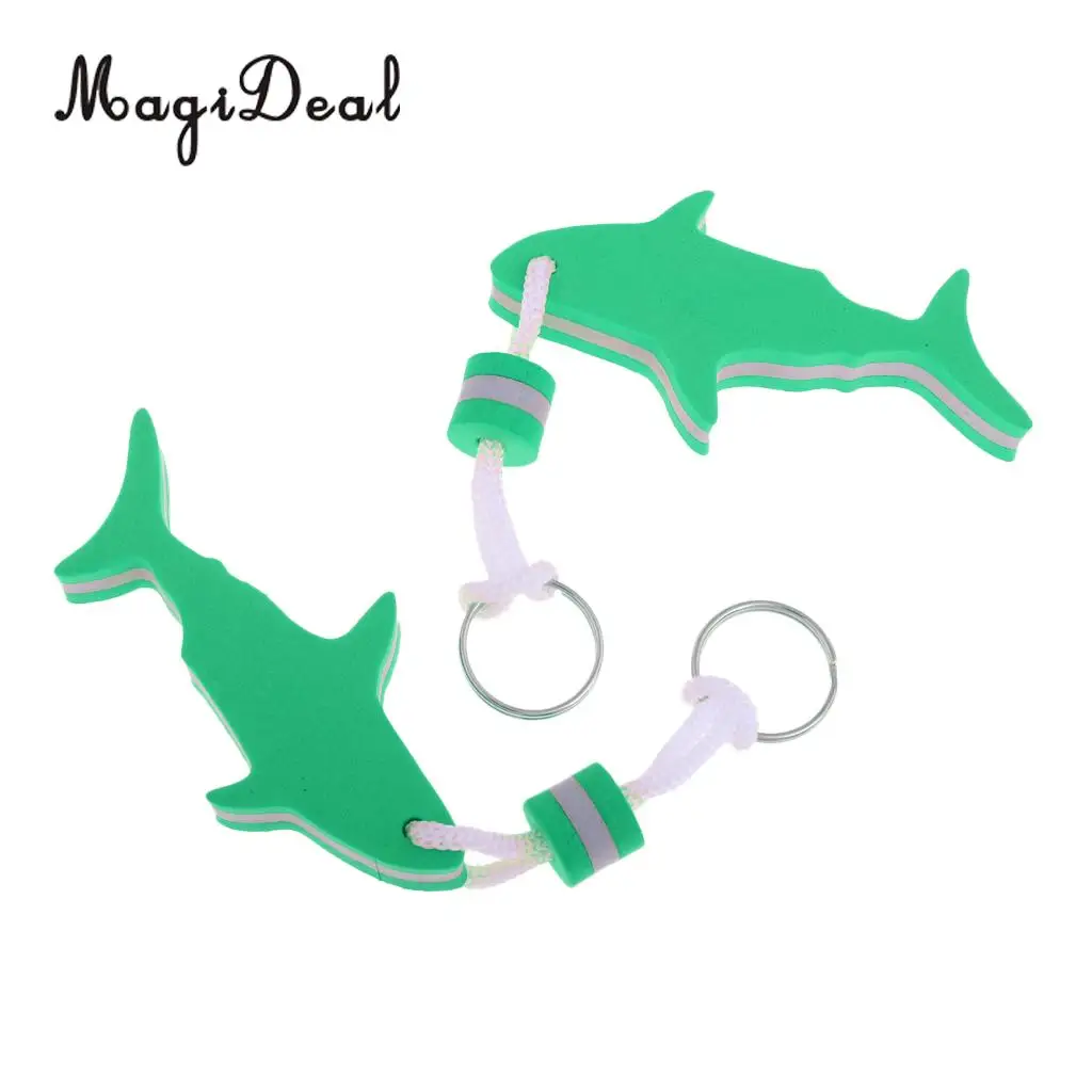 MagiDeal 2 Pieces Marine Shark Shaped EVA Floating Keychain Keyring Water Key Float for Radting Surfing Rowing Boat Accessories
