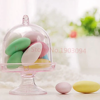 

48pcs 5 colors Upick Transparent mini Plastic Candy Boxes Wedding Favor Boxes Supplies Baby Showers Decorations