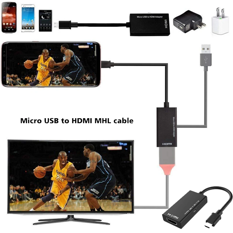 MHL Micro USB Мужской к HDMI Женский Кабель-адаптер для Android смартфона планшета ТВ HDMI 1080P HD аудио-видео кабель