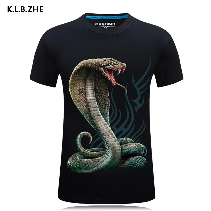 3d SnakePrinted футболки 2019 футболка Homme Лето короткий рукав повседневное для мужчин's