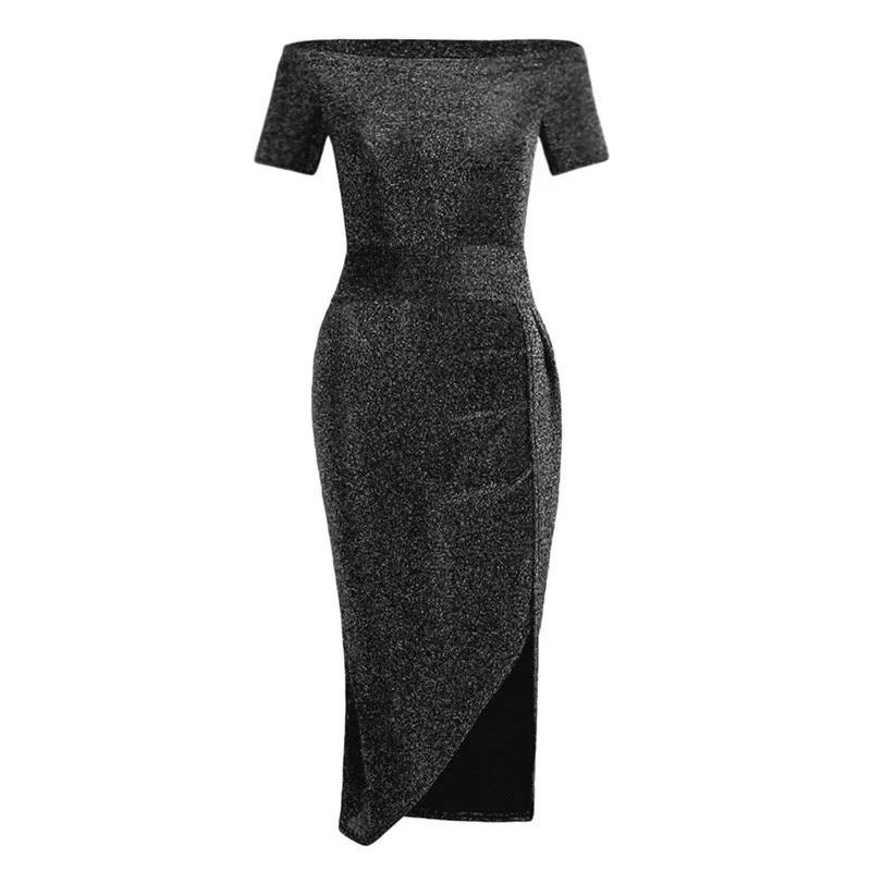 JAYCOSIN платье S-2XL Размер женское элегантное сексуальное с открытыми плечами с высоким разрезом облегающее платье платья с длинным рукавом подарок для влюбленных дропшиппинг# DZ1 - Цвет: D