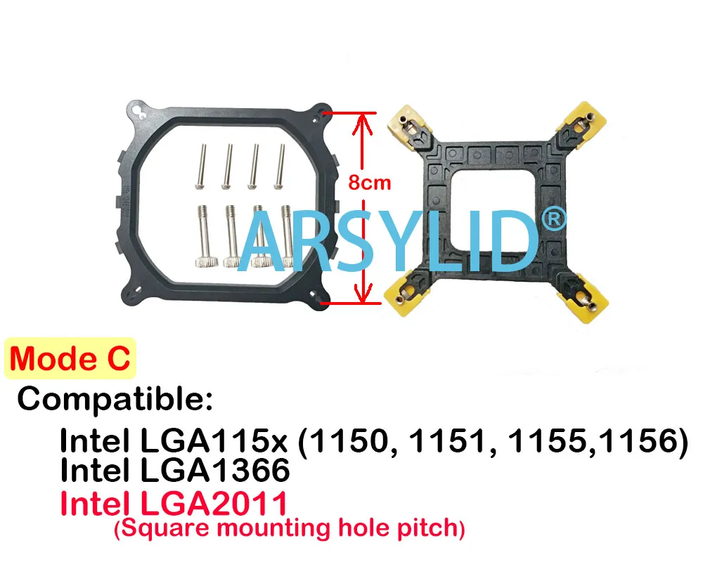 Монтажный кронштейн для материнской платы LGA2011 2011 узкий tpye Intel ЦП Xeon стойка вентилятора X79 X99 квадратная прямоугольная материнская плата - Цвет: without Backplane