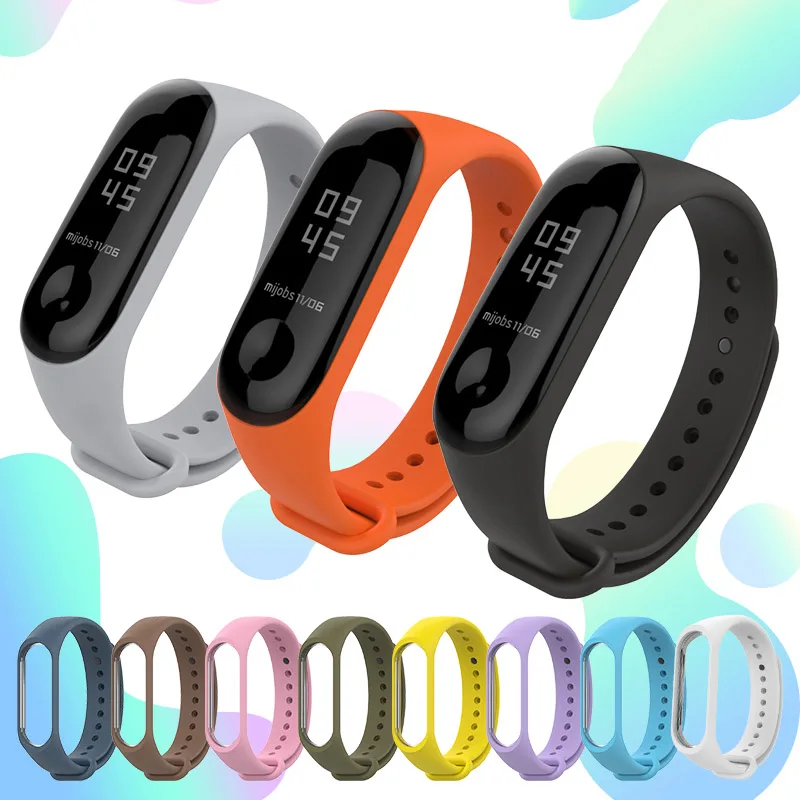 

Silicone Smart Bracelet strap for Xiaomi Mi Band 3 4 Wrist Strap Colorful Pulsera Replacement Sport Wristband Strap for MiBand 3