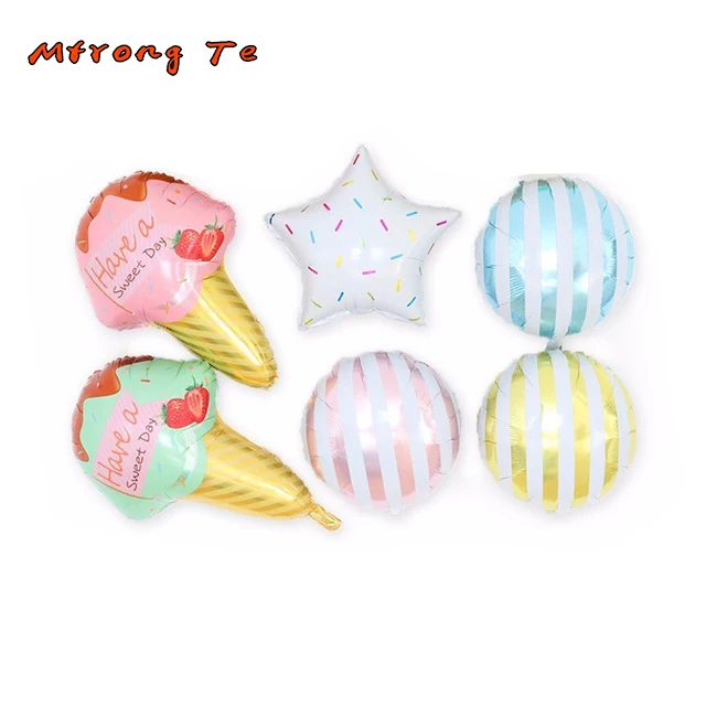 1 4pcs birthday cake foil balloons 100 69cm 30 40cm mickey minnie 6pcs ice cream forl air helium balloons for ice cream party hawaii theme party 1st baby