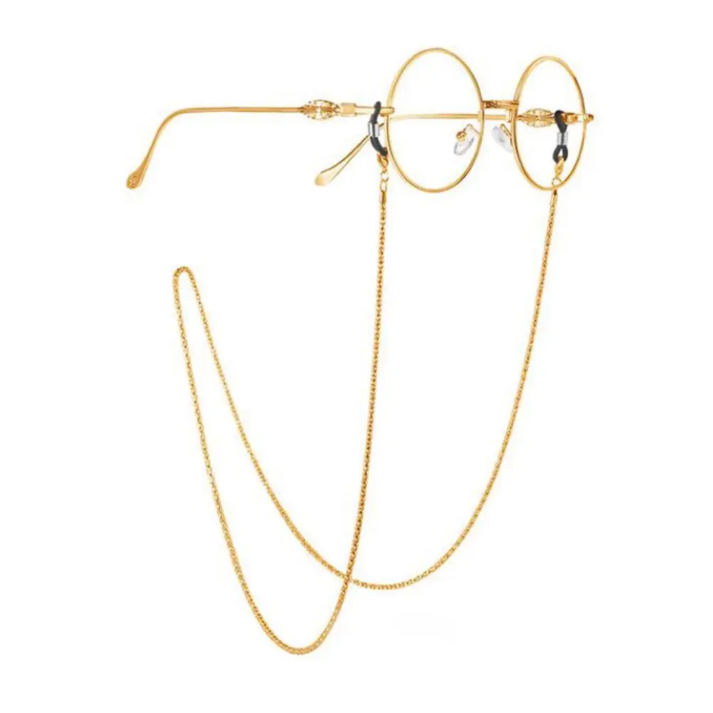 None Simple Fashion Sunglasses Snake Chain Holder for Outdoor Street Photo Prop 58CM - Цвет: Gold