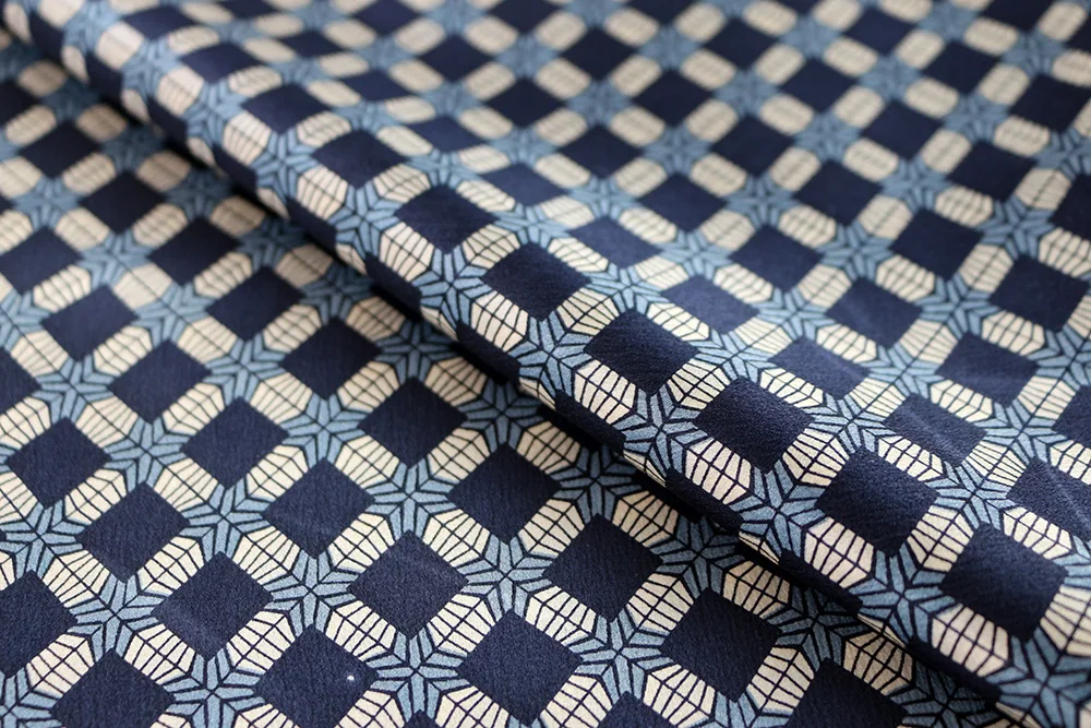 CISULI 100%Silk Satin Long Scarf For Men 26X160cm New Desigual Printed Pattern Blue Plaid China Silk