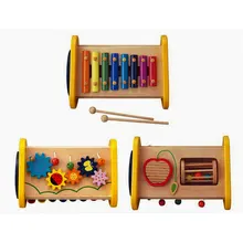 Free shipping Baby Wooden Combination Musical Instruments font b Toys b font Multifunctional percussion instrument children