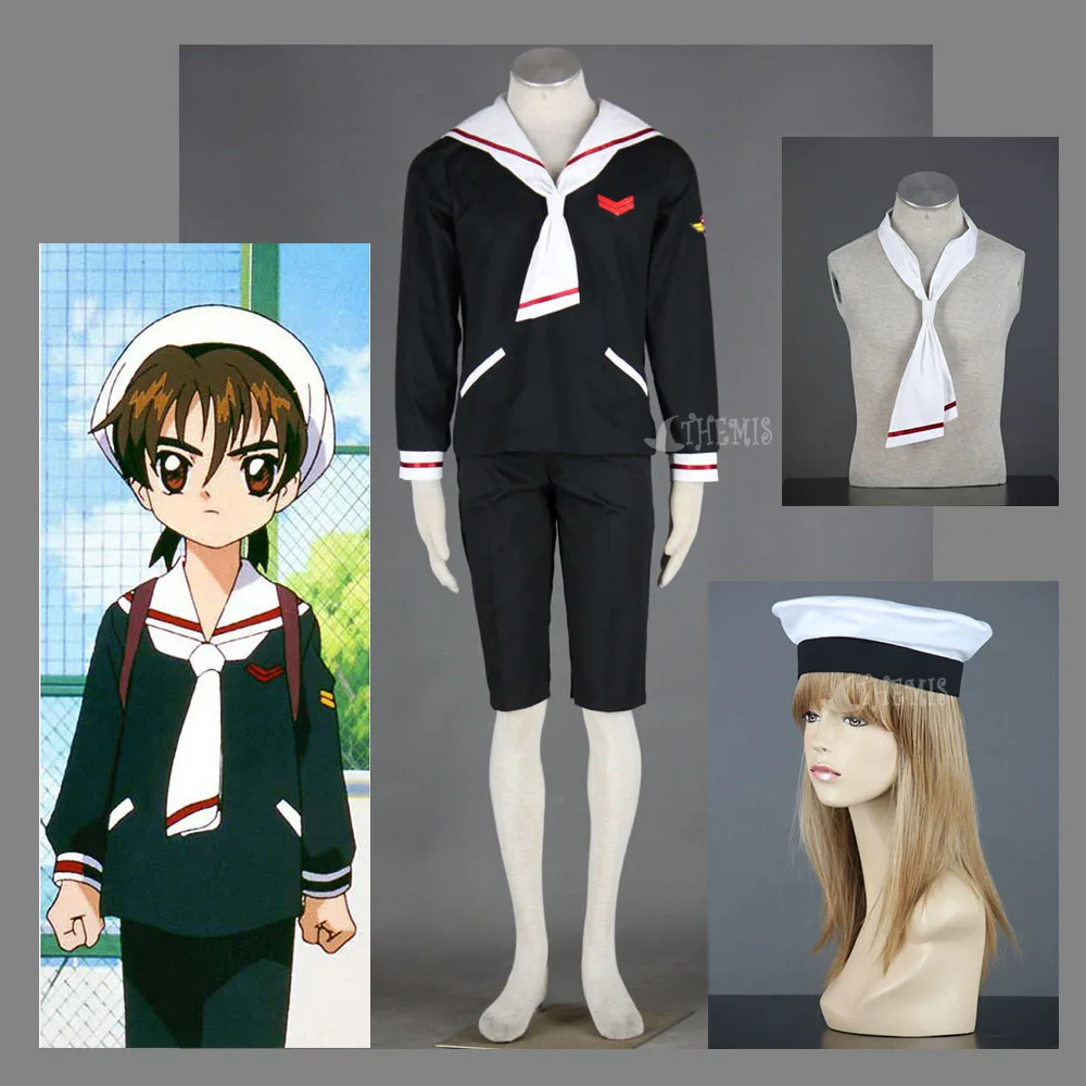 Athemis Halloween Cardcaptor Sakura Ri Syaoran Cosplay Costume Primary Black School Uniform With Flat Hat Any Size Cosplay Costume Cosplay School Uniformcosplay Uniform Aliexpress