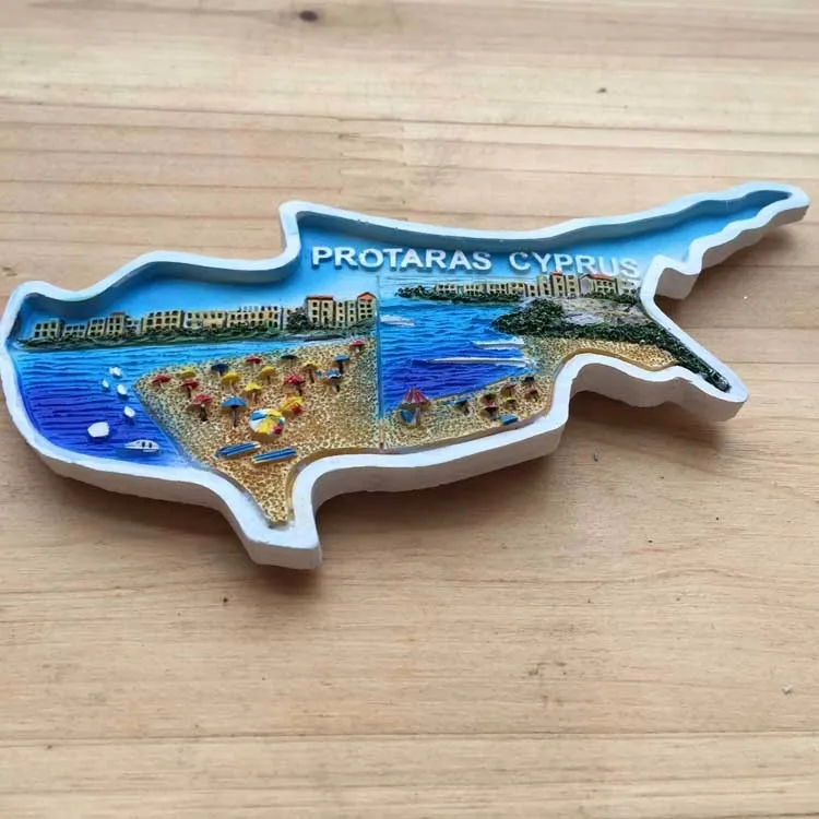 Средиземноморский Travel сувенир холодильник крепление Кипр карта туристический Магниты на холодильник