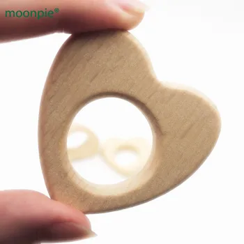 

Set of 10PCS wooden heart SHAPED teether nursing necklace charm Beech Wood Pendant SGS certificated non toxic baby toy EA74-1