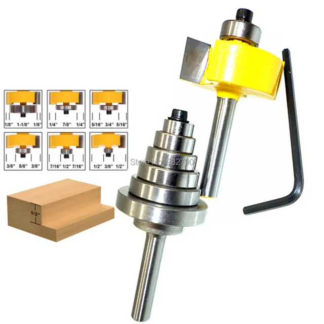 1/4" Shank Rabbeting Rabbet Router Bit Woodworking Cutter Slot Slotting
