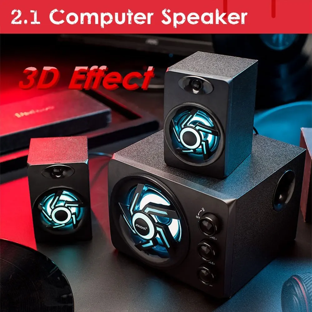 

2.1 Combination Speaker Computer Speaker Laptop Amplifier Desktop Speaker SADA Colorful LED Light