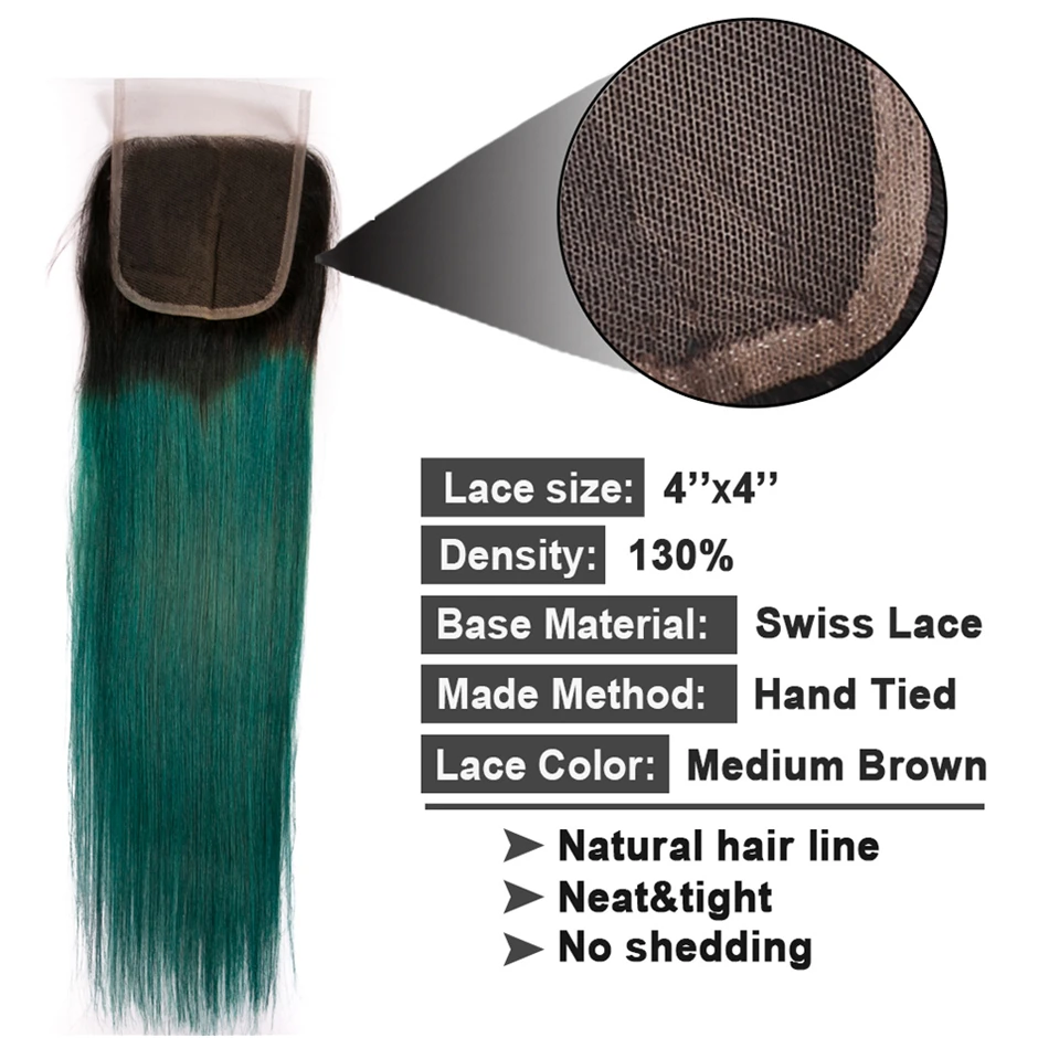 Ombre Colored Human Hair Bundles With Closure Malaysia Straight Hair Weave 3Bundles With Closure Ornate Hair Non Remy T1b/green Ombre Colored Human Hair Bundles With Closure Malaysia Straight Hair Weave 3Bundles With Closure Ornate Hair Non Remy T1b/green