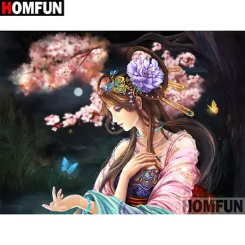 

HOMFUN DIY Diamond Painting "Cartoon beauty" Full Drill Square Round Diamond Embroidery 5D Cross Stitch Decoration Home A26091