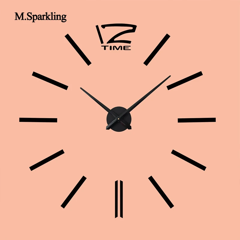 cheap DIY wall clock modern design digital wall clock sticker large size living room kitchen decorative 3D clock