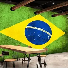 3d обои на заказ фото обои для гостиной Фреска граффити Флаг Бразилии футбольный клуб бар 3d фон обои для стены 3d
