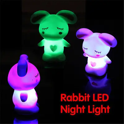 Cute Rabbit font b LED b font Animal font b Night b font Light Automatic 7