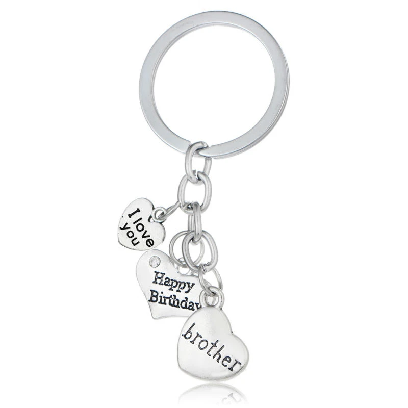 Amour Coeur Cristal Porte Cles Joyeux Anniversaire Frere Porte Cles Hommes Bijoux Famille Porte Cles Porte Cles Cadeaux Meilleur Ami Charmes Porte Cles Aliexpress