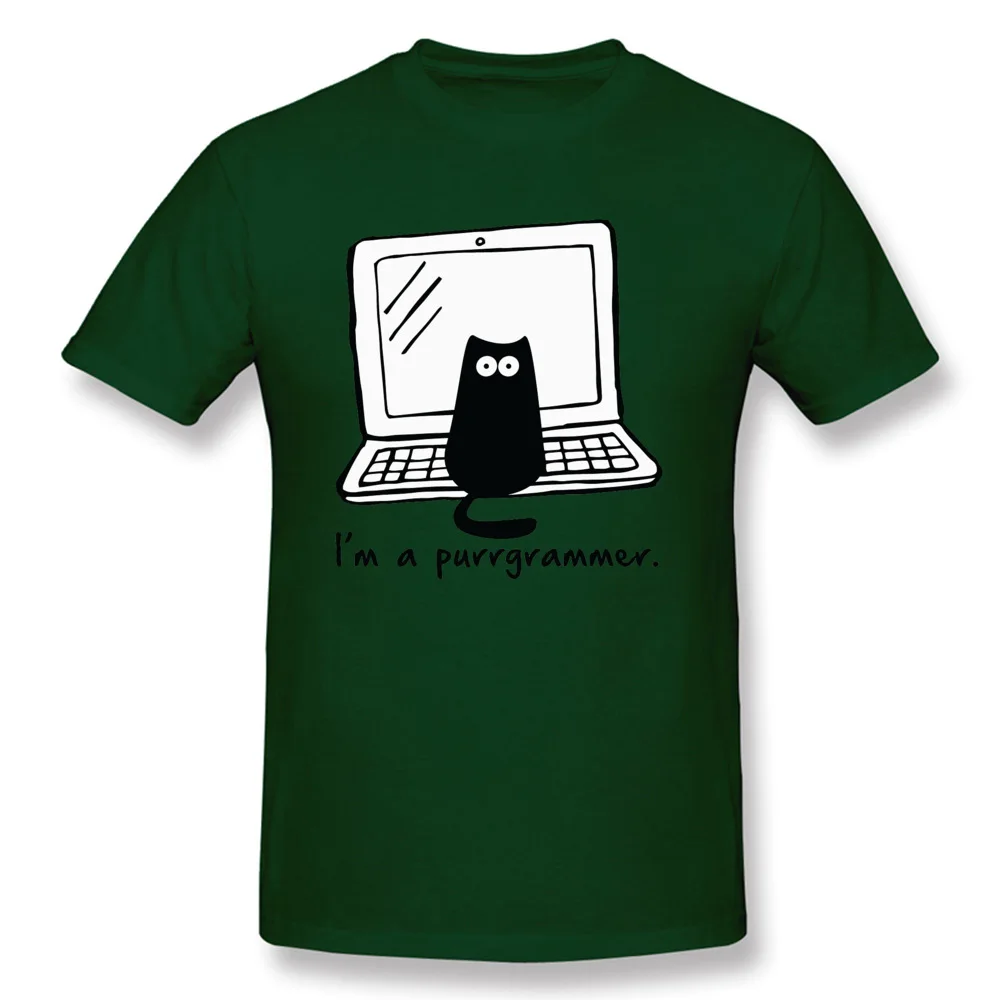 Веселые футболки Hacker Purrgrammer Car 100% хлопок Мужская футболка Классическая процедура