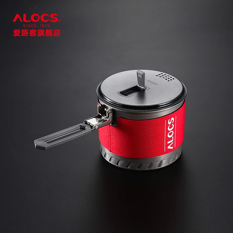 Alocs 1-2People de utensilios de cocina conjunto de Picnic plegable sartenes ultraligero al aire libre olla sartén Flambe Pan intercambiador con arco CW-S10 S11