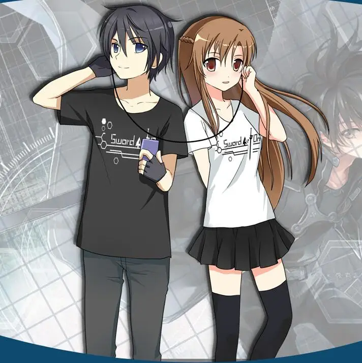 Gun Gale Online Sword Art Online Alternative GGO Llenn Cosplay Costume Kirito Asuna Lovers Tshirt costume Tee Gun Gale Online Sword Art Online Alternative GGO Llenn Cosplay Costume Kirito Asuna Lovers Tshirt costume Tee