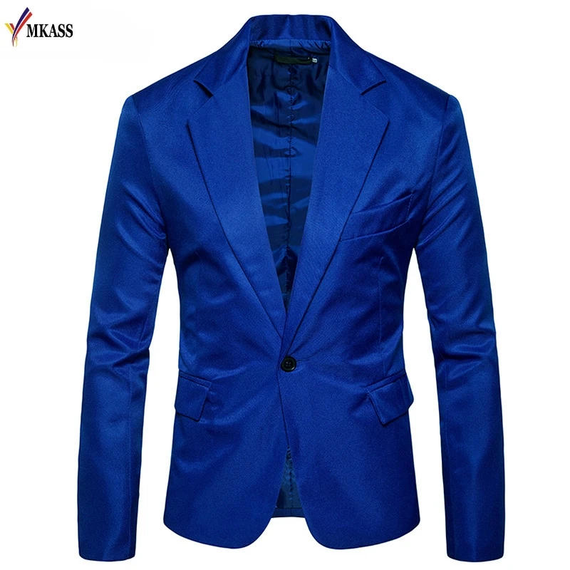 

2017 Spring/Autumn Men Blazer Slim Fit Long Sleeve Single Button Solid Color Coat Suit Men Blazer Jacket Casual Blazer Masculino
