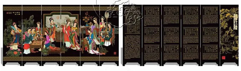 24 Вышивка Крестом Картины китайский Стиль Античная лак Экраны серии украшения характеристики ремесла Мебель Бизнес подарки