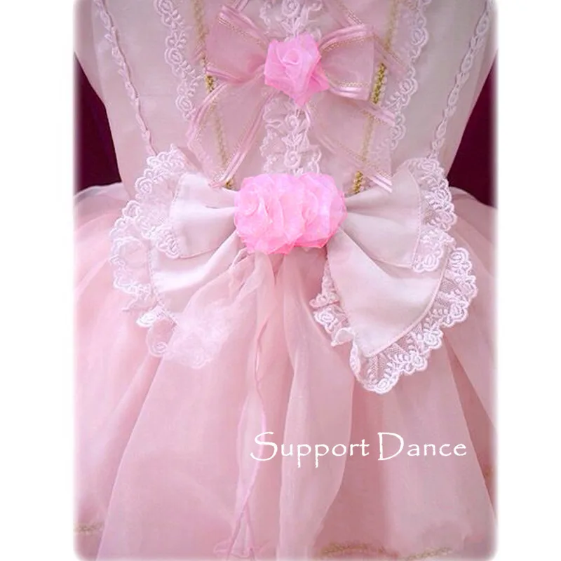 Розовое Кружевное милое платье лолиты с длинным рукавом на заказ, большие размеры L43